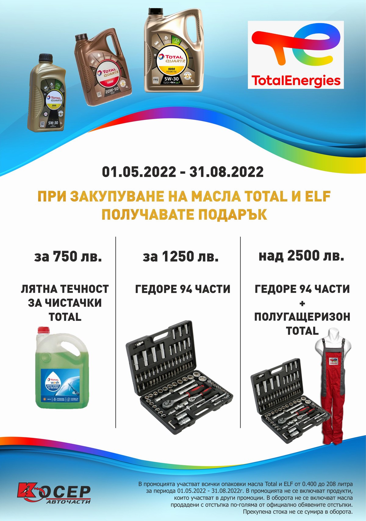 Промоция TOTAL &amp; ELF, 01.05.2022 - 31.08.2022